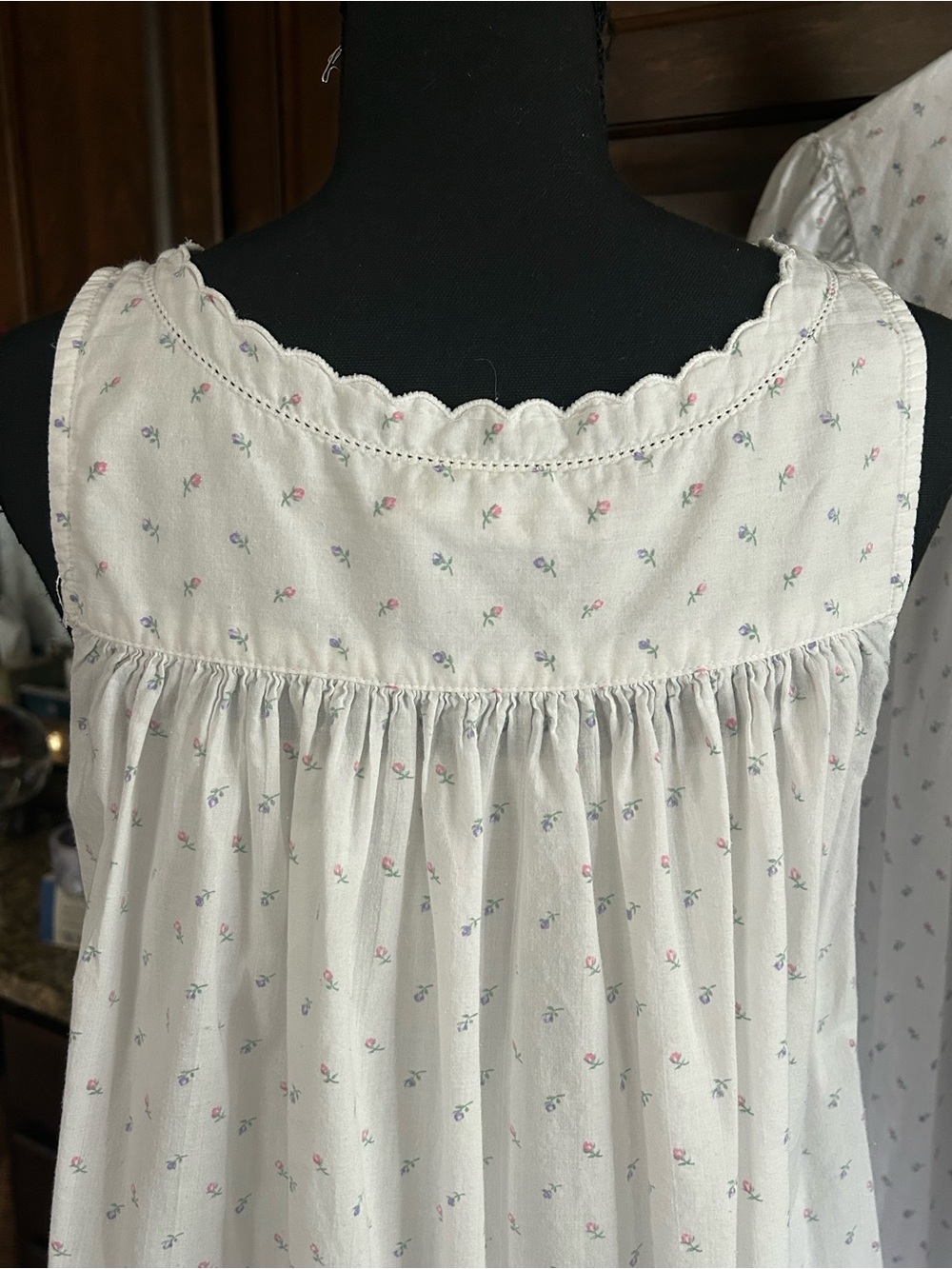 1990’s Eileen West 2Pc Cotton Maxi-length “Western Inspo” Night-Gown Set - Picture 7 of 11